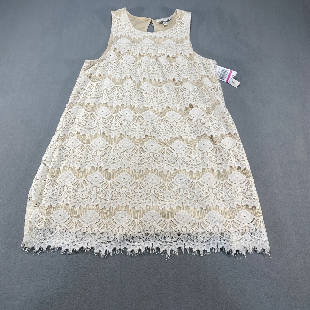 Speechless Women's Beige Lace Dress Med Cottagecore Fairy Coquette Romantic NWT
